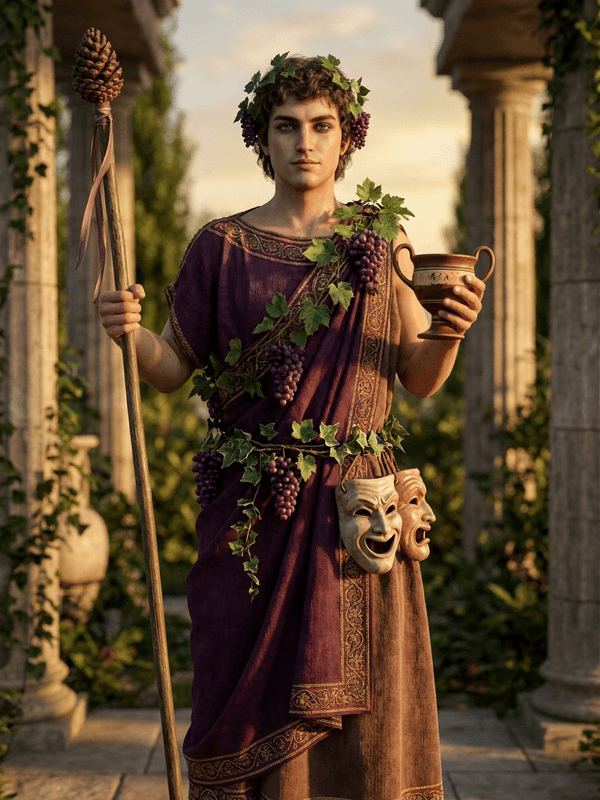 imagen de la entidad de Dioniso. Mitología griega