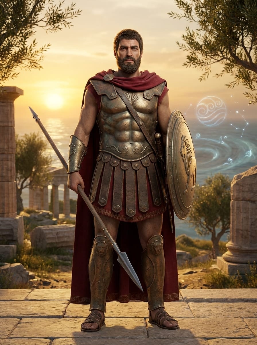 imagen de la entidad de Peleo. Mitología griega