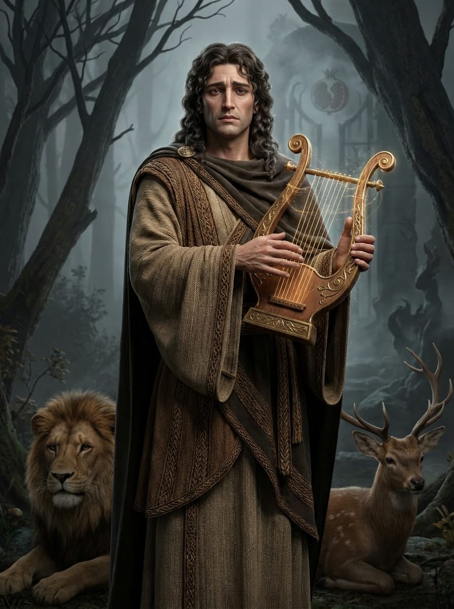 imagen de la entidad de Orfeo. Mitología griega
