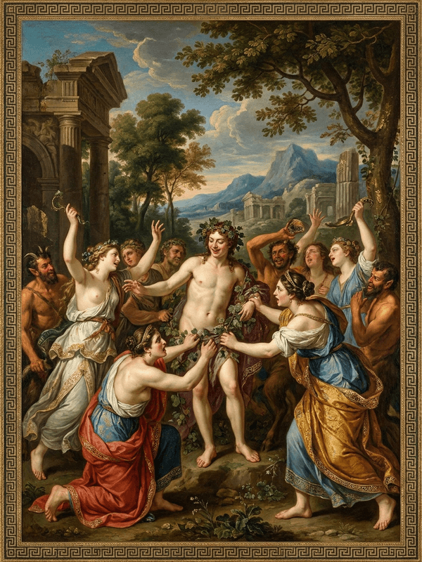image de l'entité de Dionysos et Penthée. Mythologie grecque