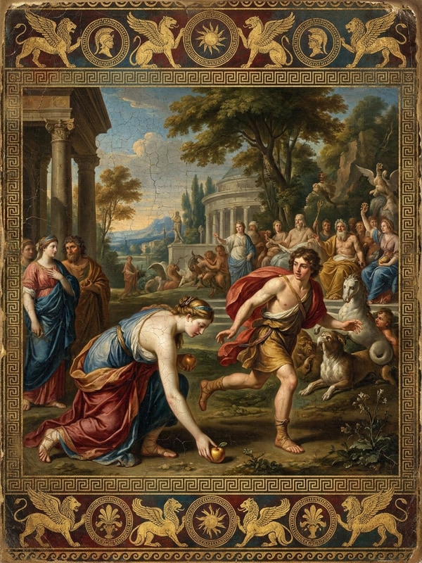 image de l'entité de Atalante et Hippomène. Mythologie grecque