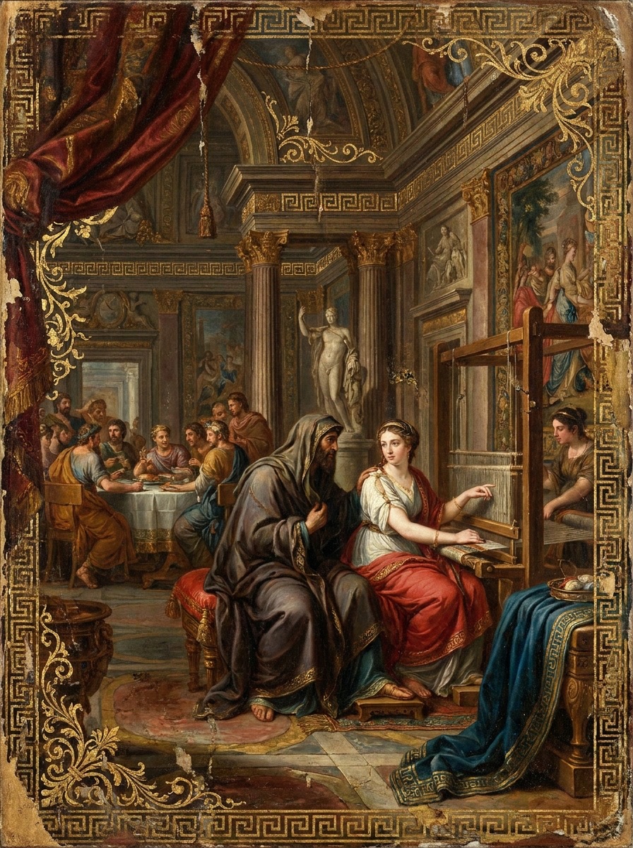 Penelope and the Stranger entity image. Greek Mythology