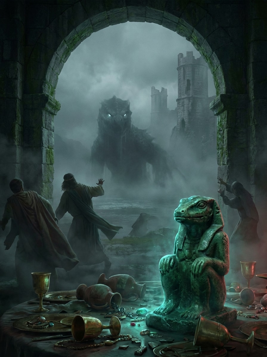 imagen de la entidad de La perdición que vino a Sarnath. Mitos de Cthulhu